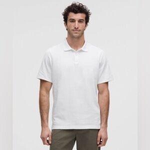 Lululemon Athletica Cotton Pique Short-Sleeve Polo Shirt White Polo Shirt Small